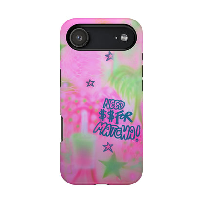 MagSafe "need $$ for matcha" airbrush iPhone case