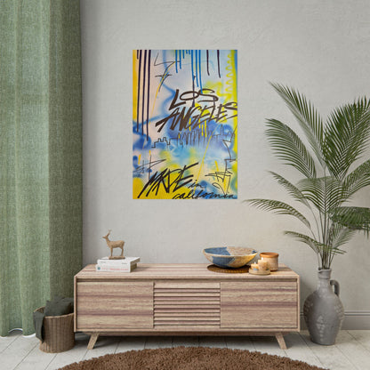 "los angeles" airbrush rolled print