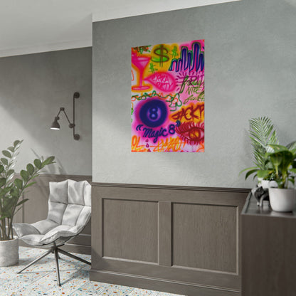 "colorful chaos" airbrush rolled print