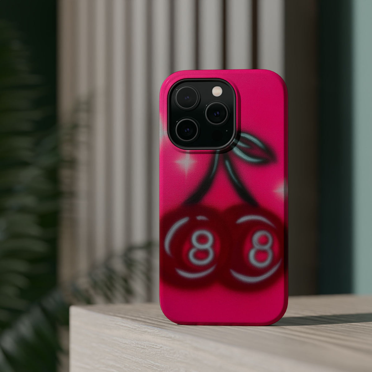 MagSafe "cherry 8ball" airbrush iPhone case