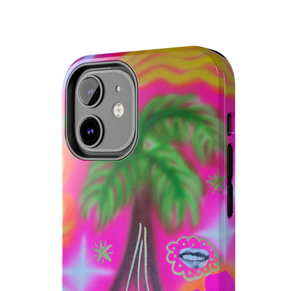 "neon pink palms" airbrush iPhone case