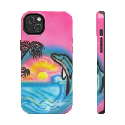 "dolphin love" airbrush iPhone case