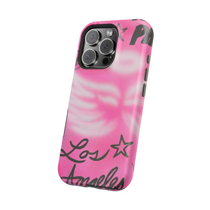 MagSafe "pinke Engelsflügel" Airbrush iPhone Hülle