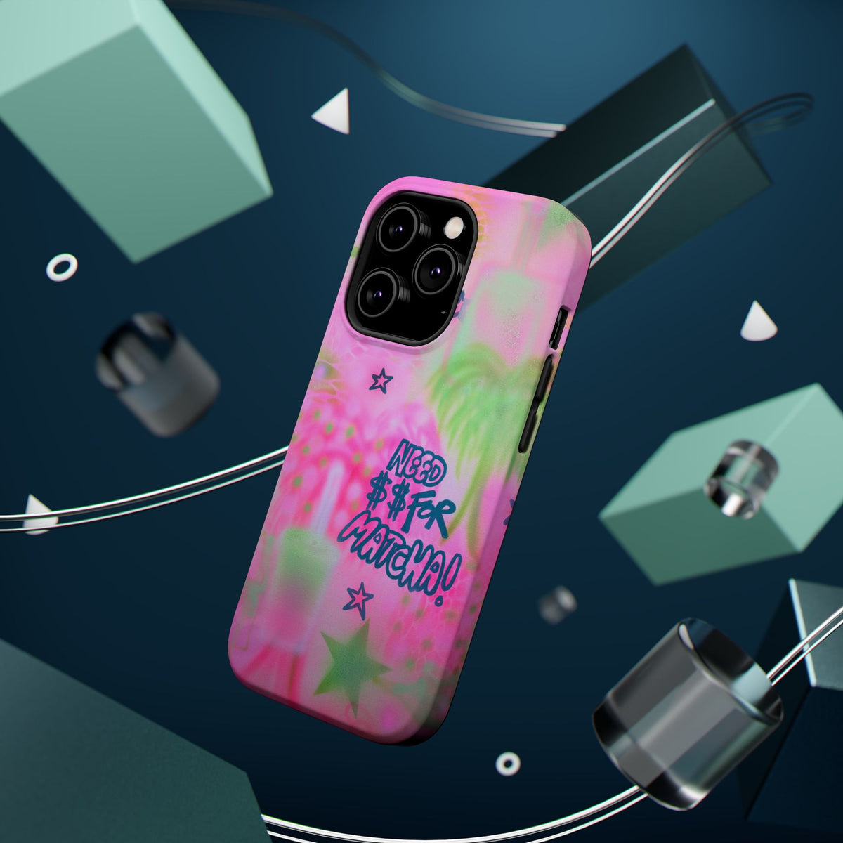 MagSafe "need $$ for matcha" airbrush iPhone case