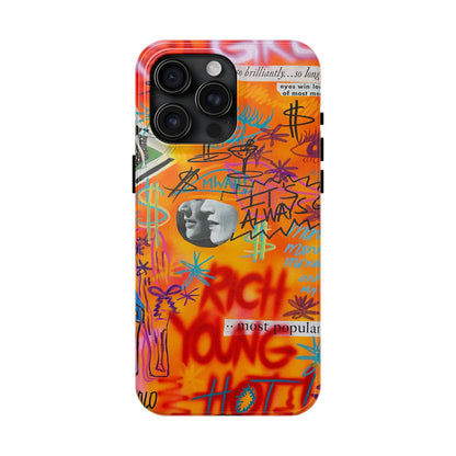 "young, rich, hot!" airbrush iPhone case