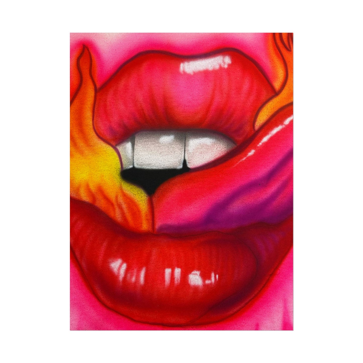 "flaming lips pt. 2" airbrush rolled print