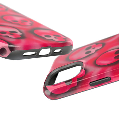 MagSafe "pink skully" airbrush iPhone case