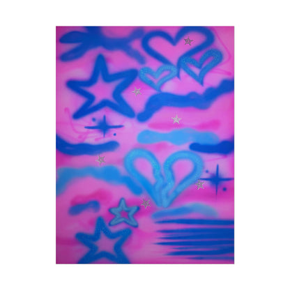 "blue camo" airbrush rolled print