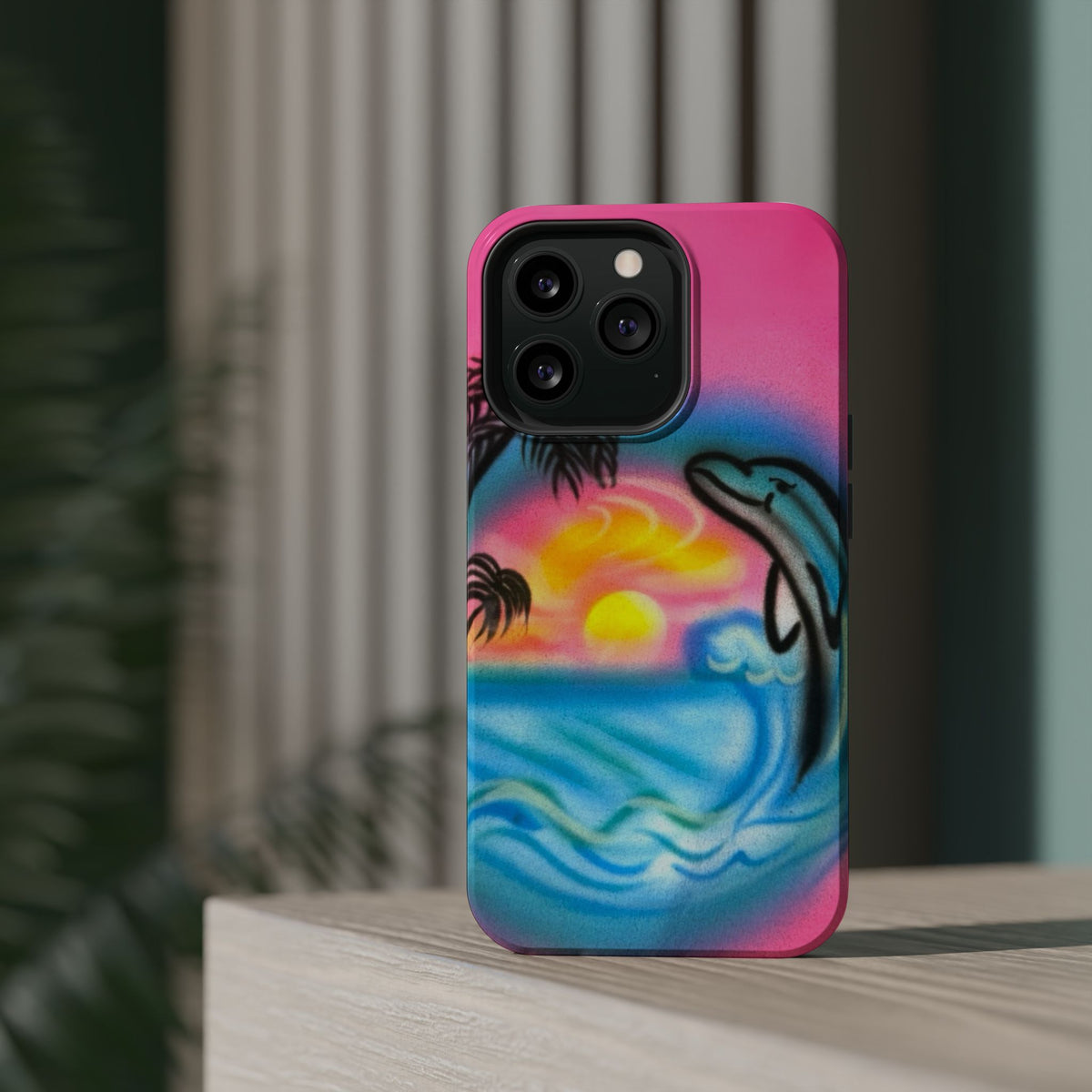 MagSafe "Delfinliebe" Airbrush iPhone-Hülle