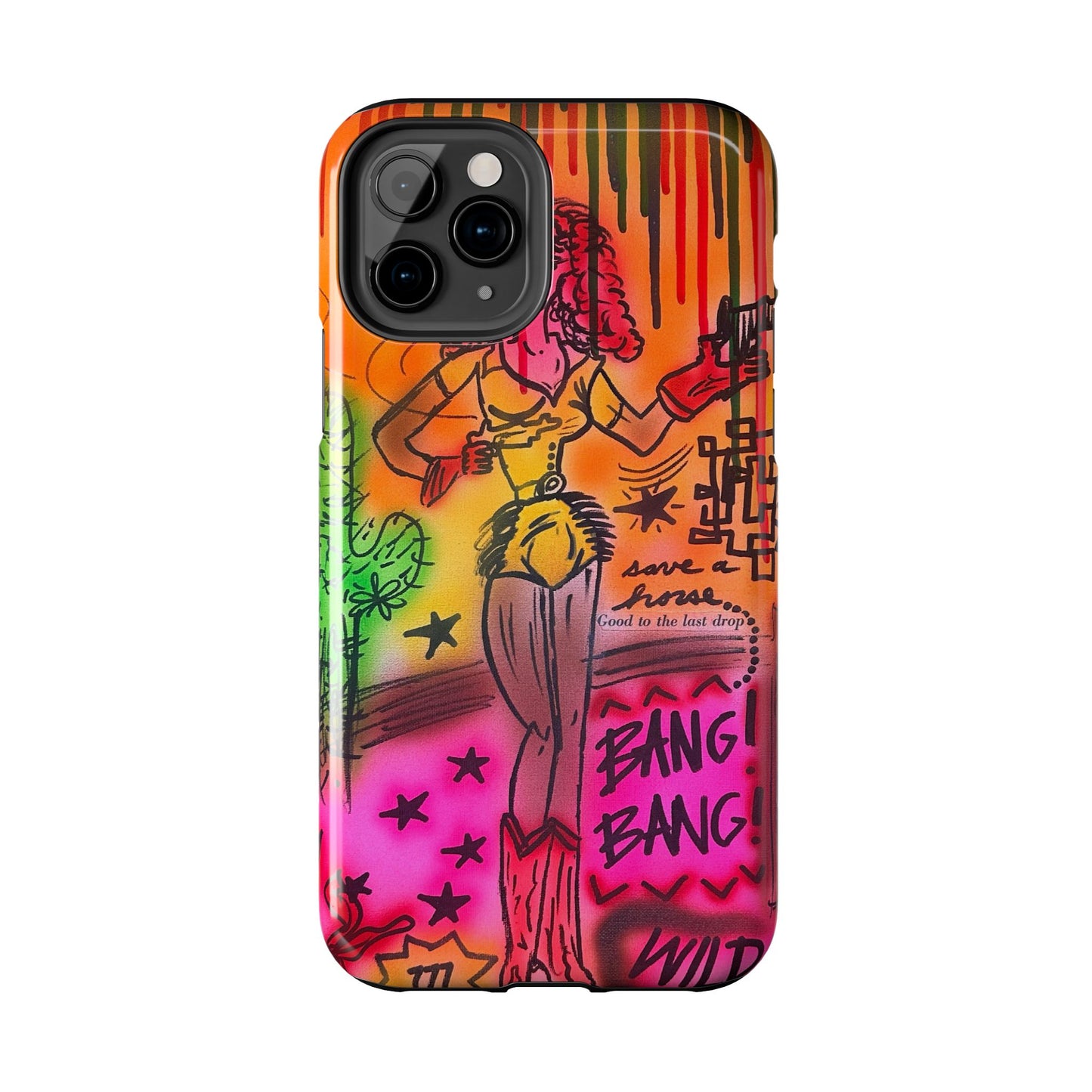 "wild, wild west" airbrush iPhone case