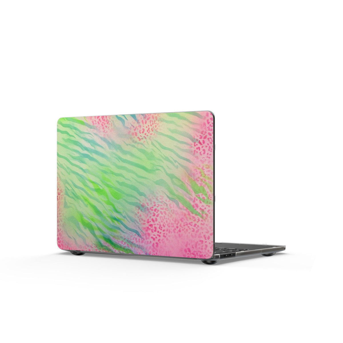 "teal cheetah" airbrush matte macbook case