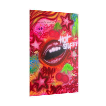 "hot stuff" airbrush rolled print