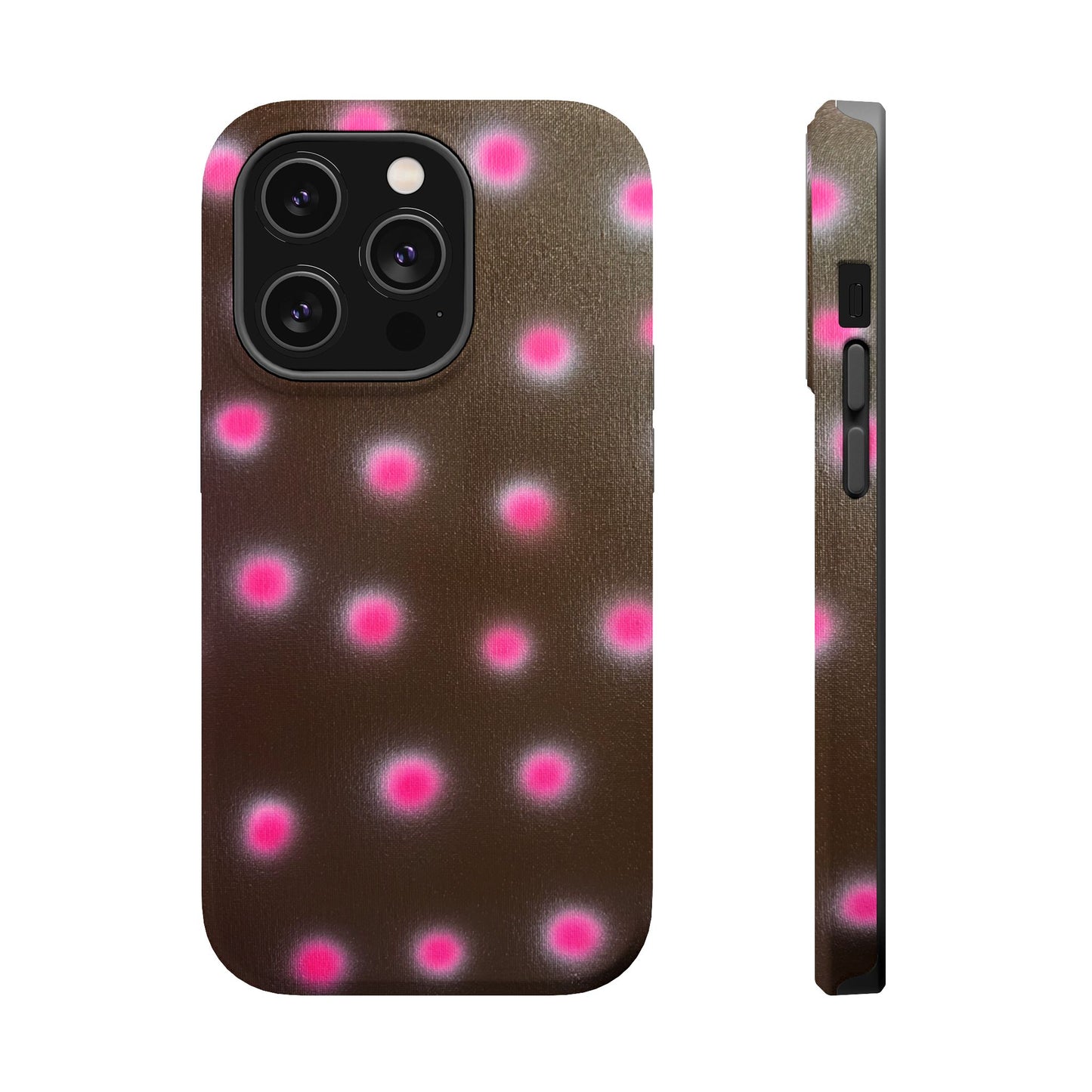 MagSafe "cherry mocha polka dot" airbrush iPhone case