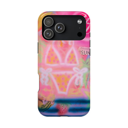 MagSafe "santa monica strawberry" airbrush iPhone case