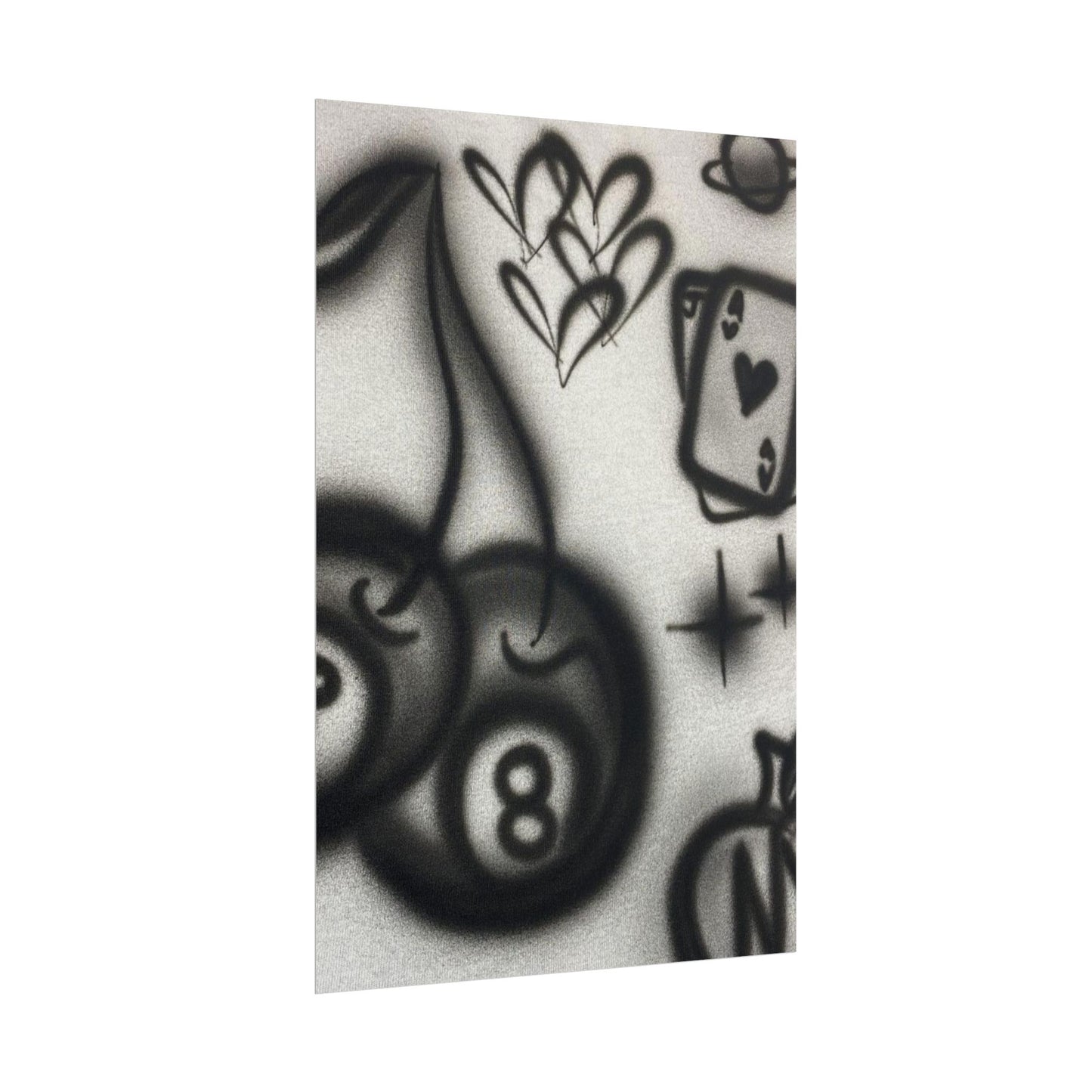 "hidden ace" airbrush rolled print
