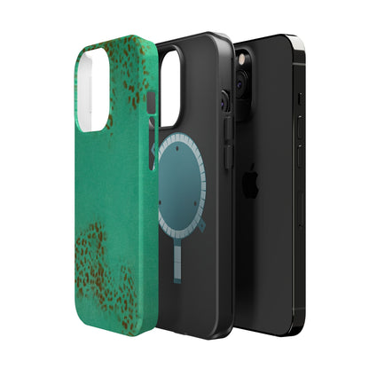 MagSafe "teal cheetah" airbrush iPhone case