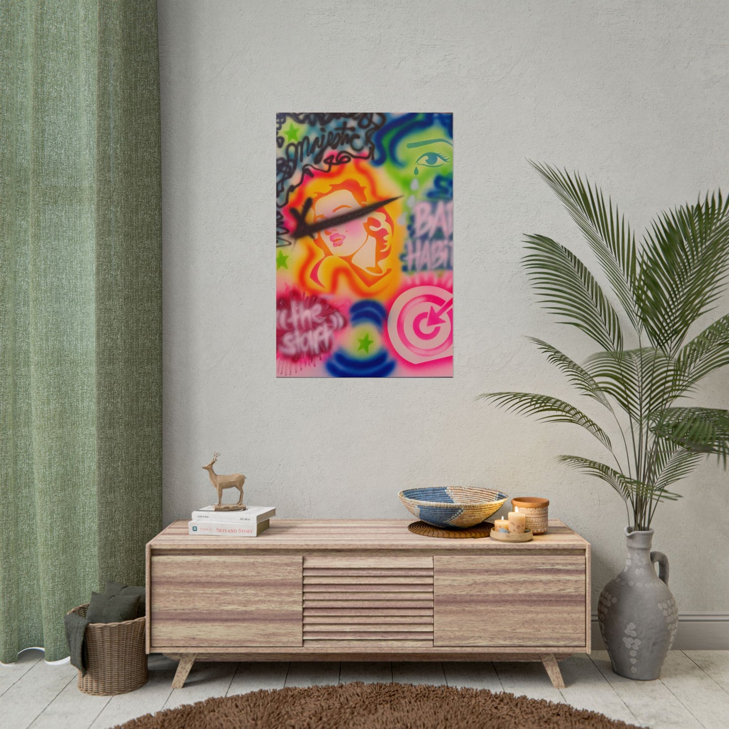 "bad habits" airbrush rolled print