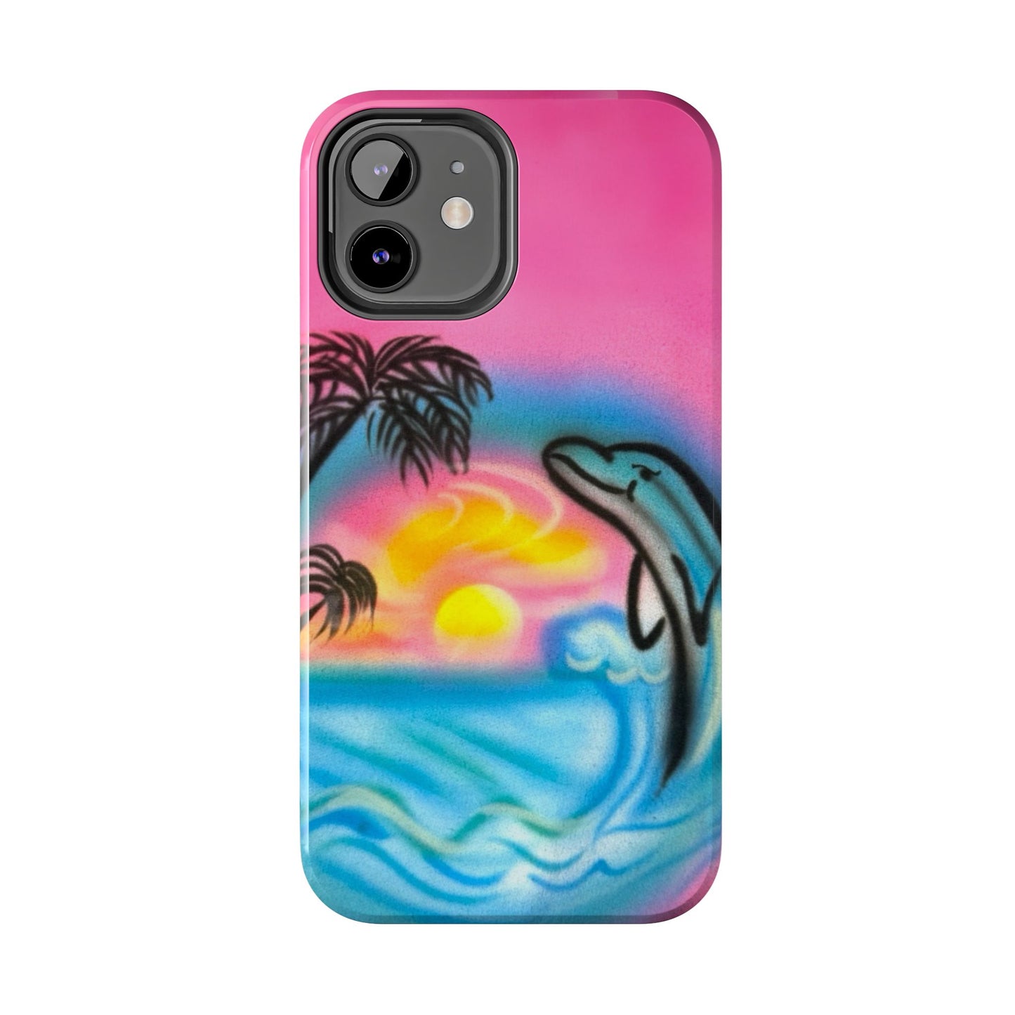"dolphin love" airbrush iPhone case