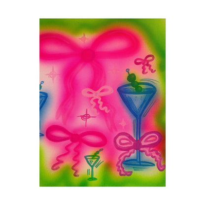 "bow martini" airbrush rolled print