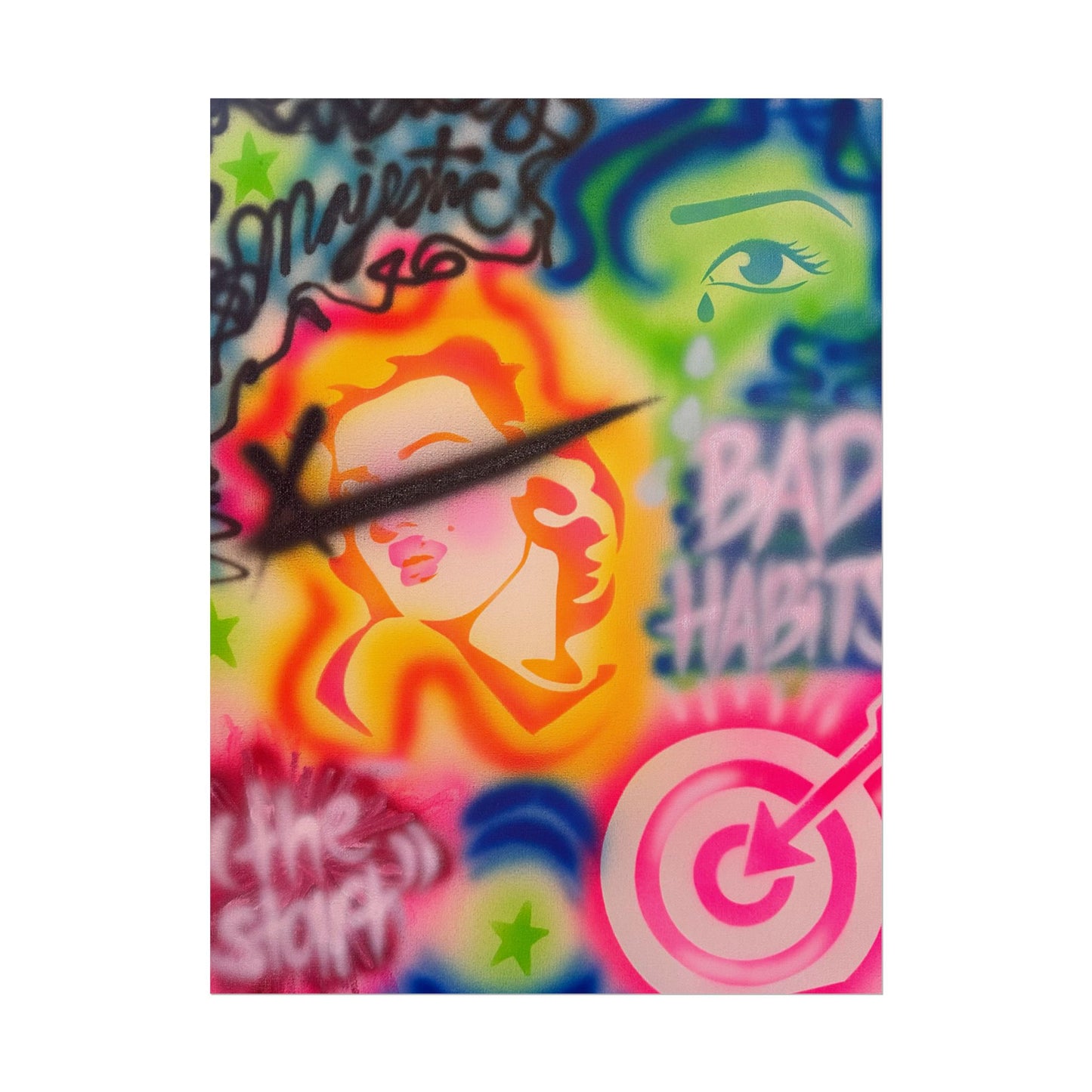 "bad habits" airbrush rolled print