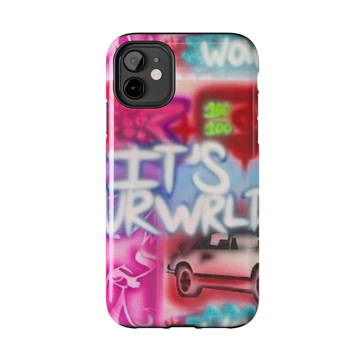 "it's ur WRLD" airbrush iPhone case