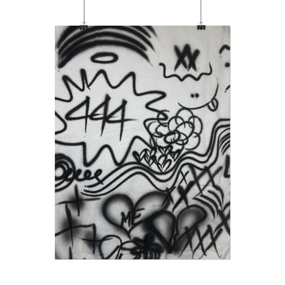 "444" airbrush rolled print