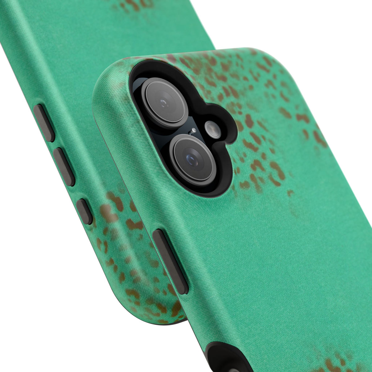 MagSafe "teal cheetah" airbrush iPhone case