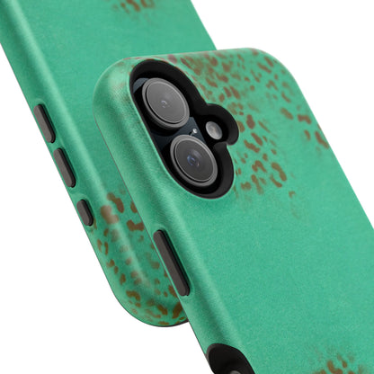 MagSafe "teal cheetah" airbrush iPhone case