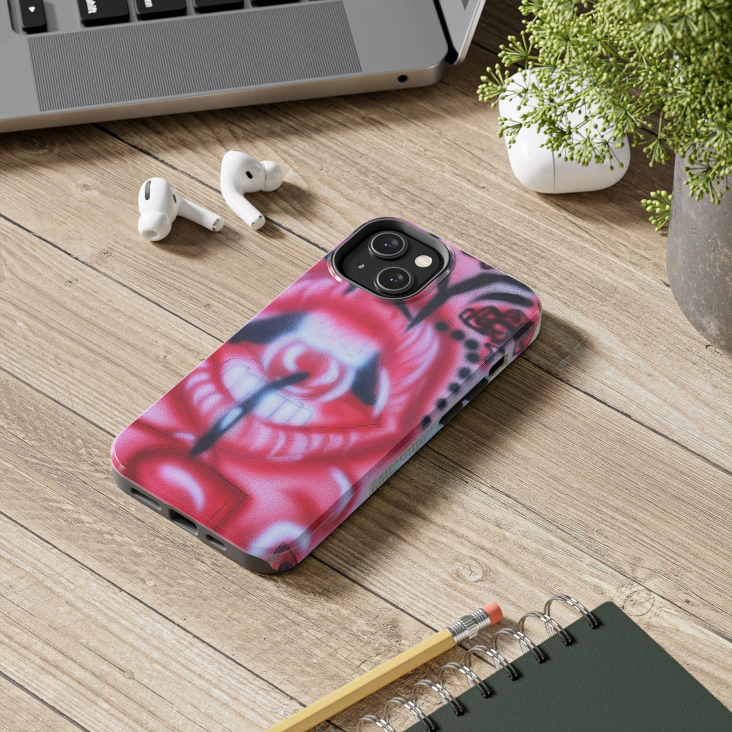 "be happy go lucky" airbrush iPhone case