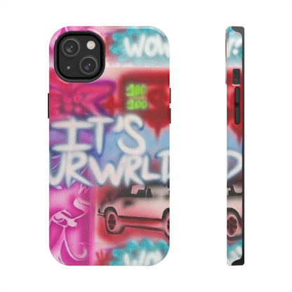"it's ur WRLD" airbrush iPhone case
