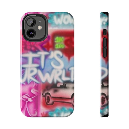 "it's ur WRLD" airbrush iPhone case
