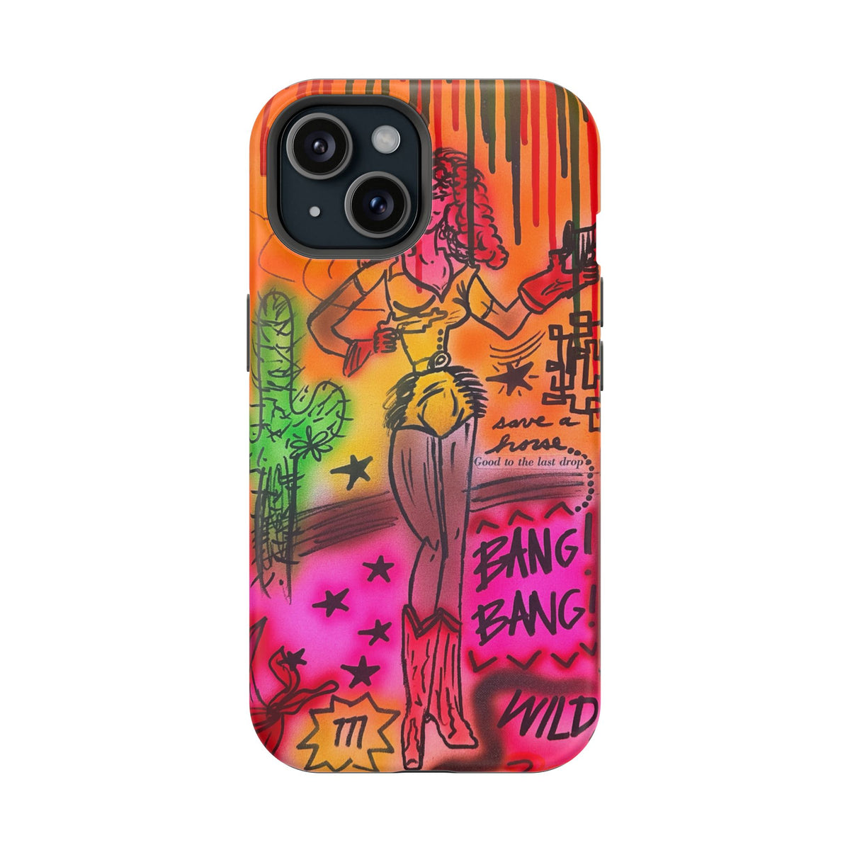 MagSafe "wild, wild west" airbrush iPhone case