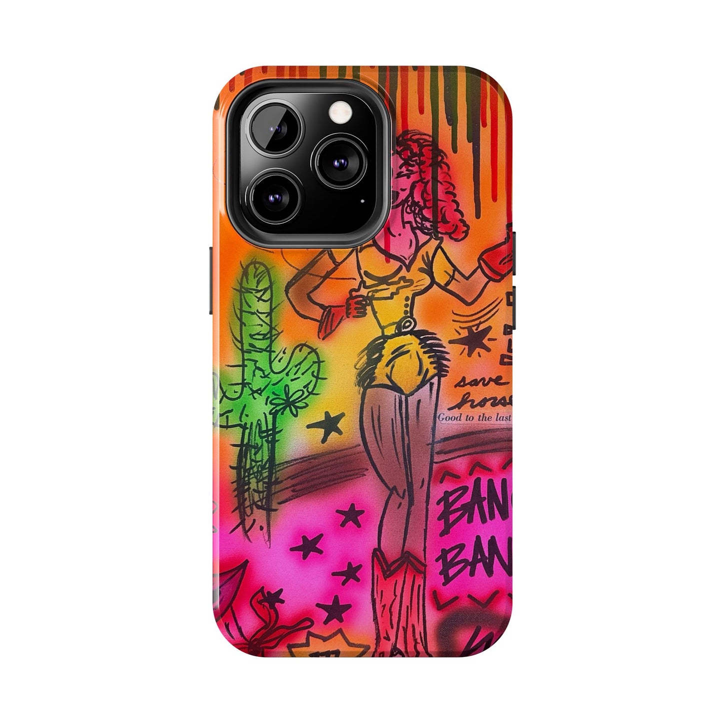 "wild, wild west" airbrush iPhone case