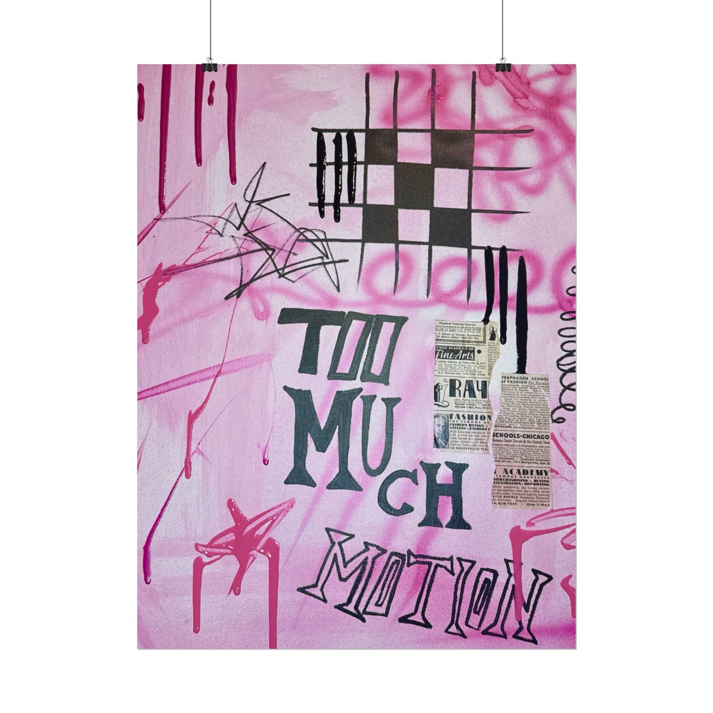 "too much motion" airbrush rolled print