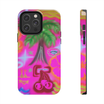 "neon pink palms" airbrush iPhone case