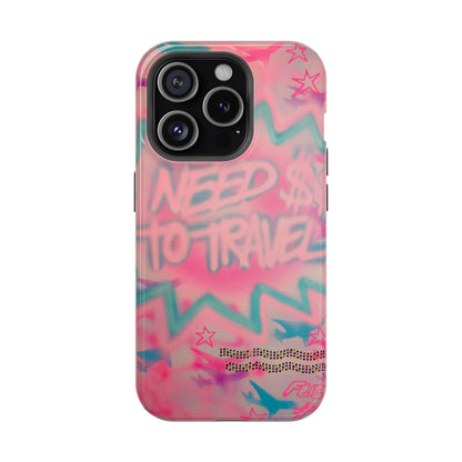 MagSafe "need $$ to travel" airbrush iPhone case