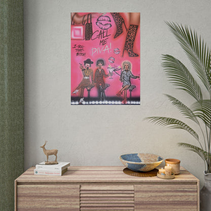 "party diva!" airbrush rolled print