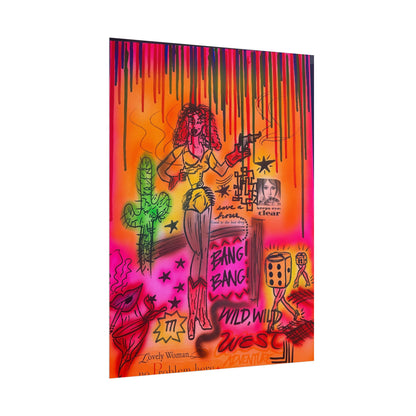 "wild, wild west" airbrush rolled print