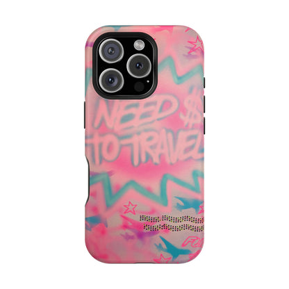 MagSafe "need $$ to travel" airbrush iPhone case