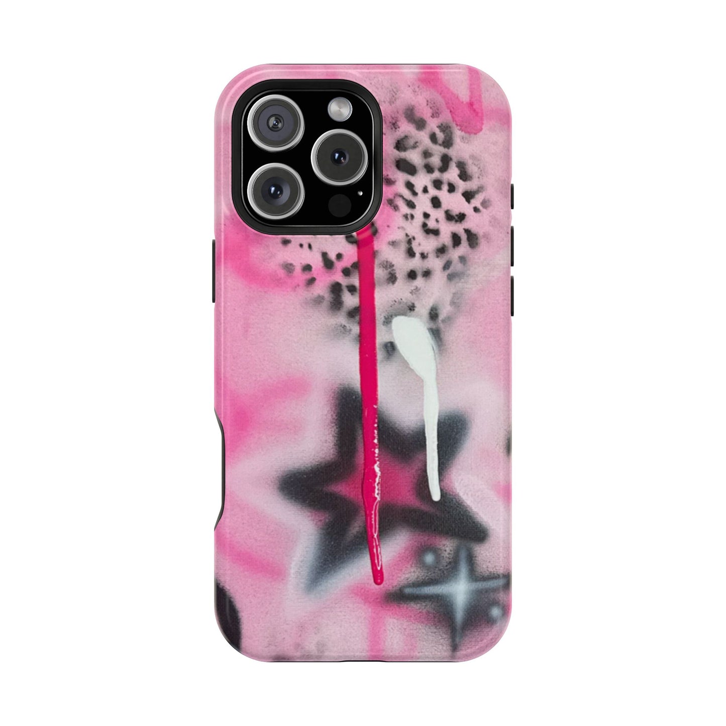 MagSafe "pink cheetah" airbrush iPhone case