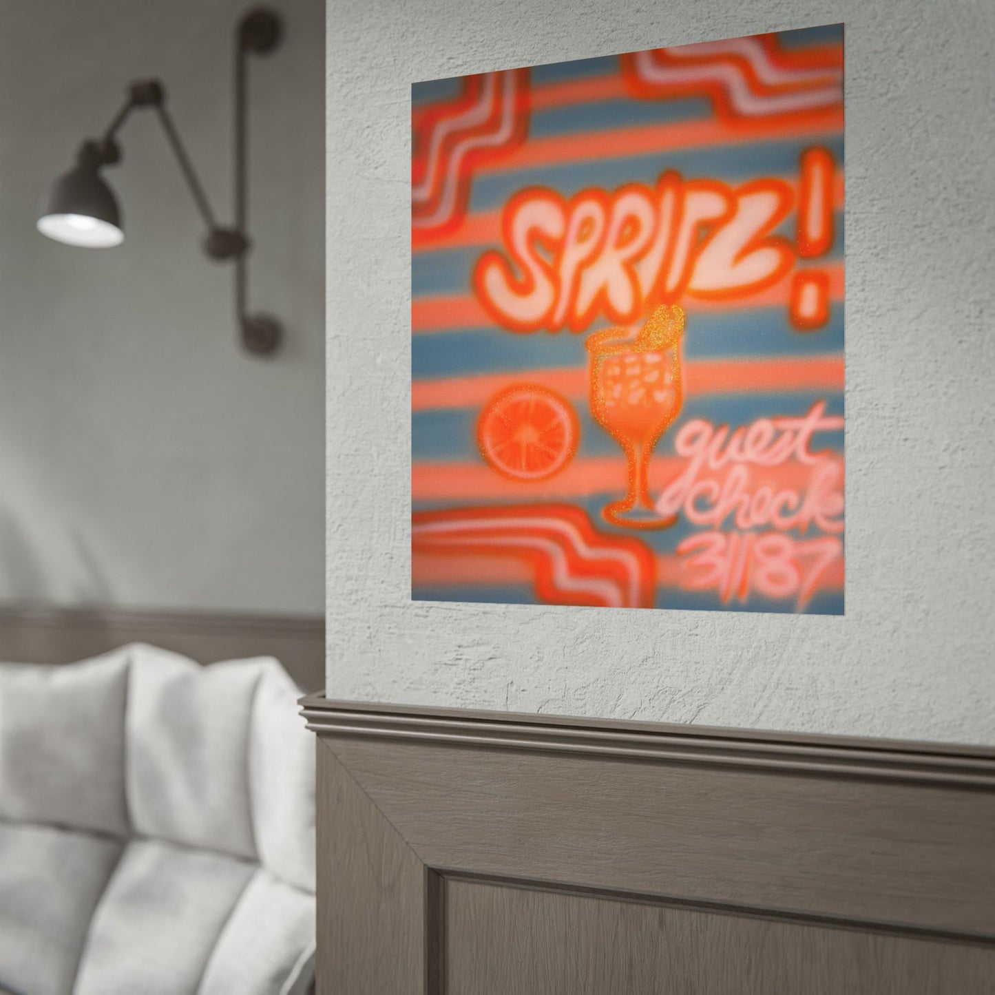"aperol spritz" airbrush rolled print