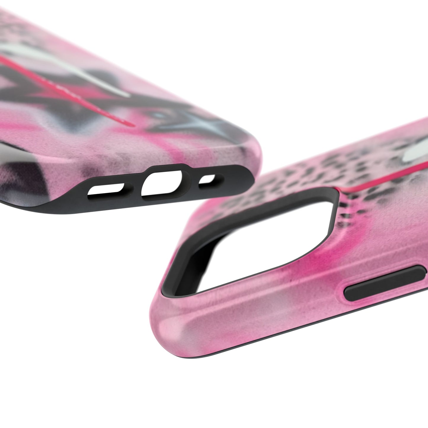 MagSafe "pink cheetah" airbrush iPhone case