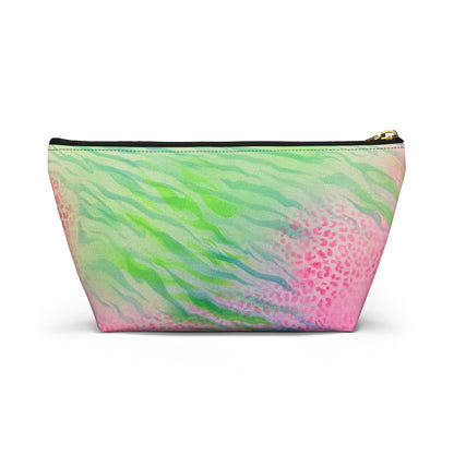 "teal cheetah" airbrush makeup pouch