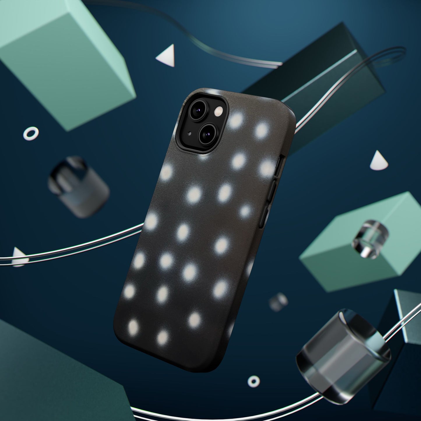 MagSafe "coconut noir polka dot" airbrush iPhone case
