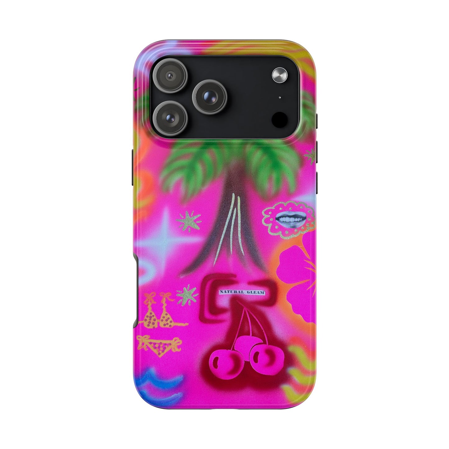 "neon pink palms" airbrush iPhone case