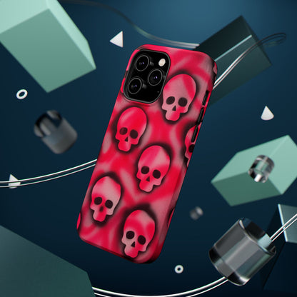 MagSafe "pink skully" airbrush iPhone case