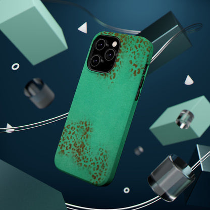 MagSafe "teal cheetah" airbrush iPhone case