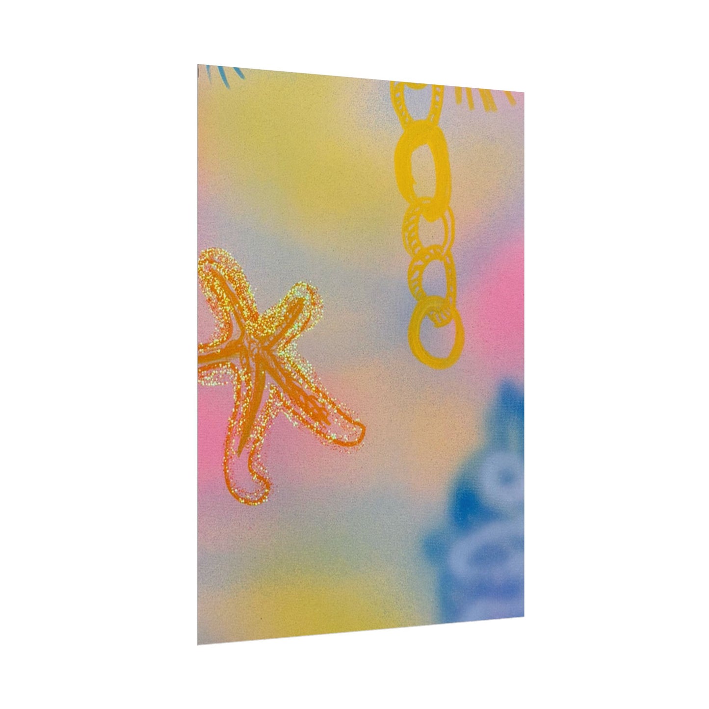 "sweet starfish" airbrush rolled print