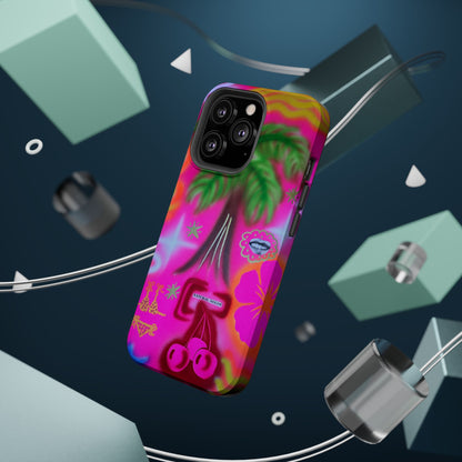 MagSafe "neon pink palms" Airbrush iPhone-Hülle
