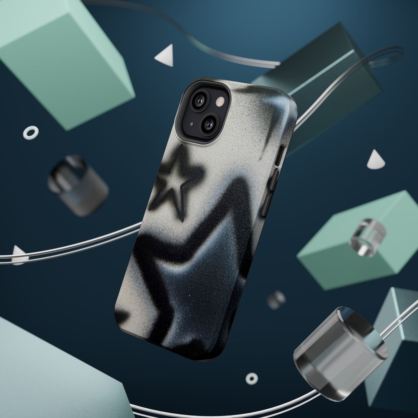 MagSafe "black & white stars" airbrush iPhone case